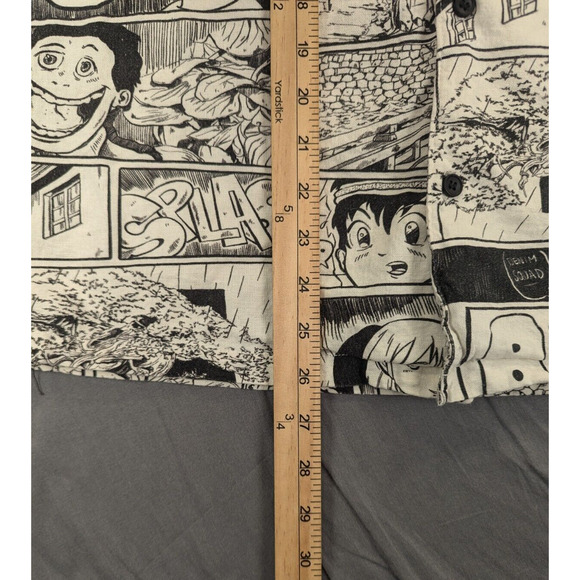 Zara Shirt Small Men's White Button Down Anime All Over Print Short Sleeve - Picture 4 of 6